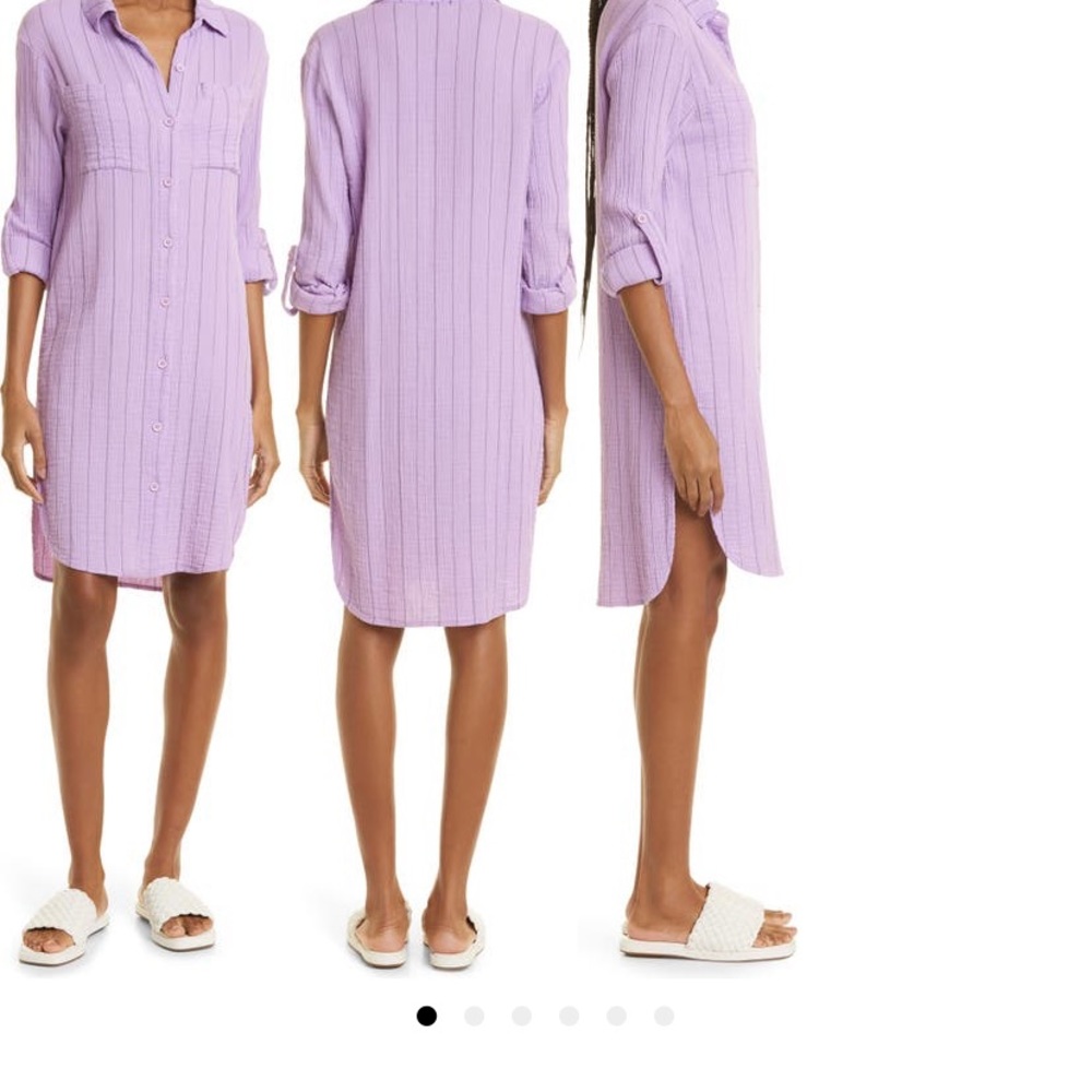 Monrow L Lavendula Shirt Dress